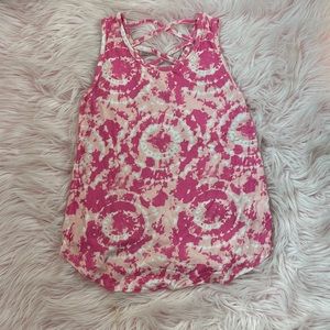 Kids Medium Pink Tie Dye Flow Tank Top